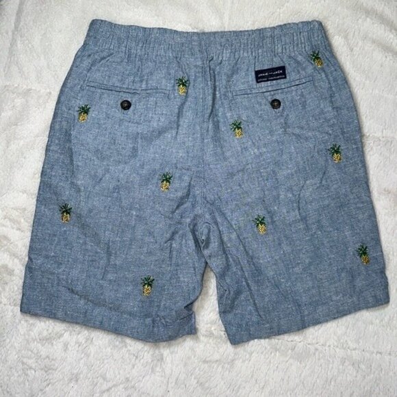 Janie and Jack Embroidered Pineapple Linen Shorts size 6-12 months NEW Hawaiian - Picture 6 of 12